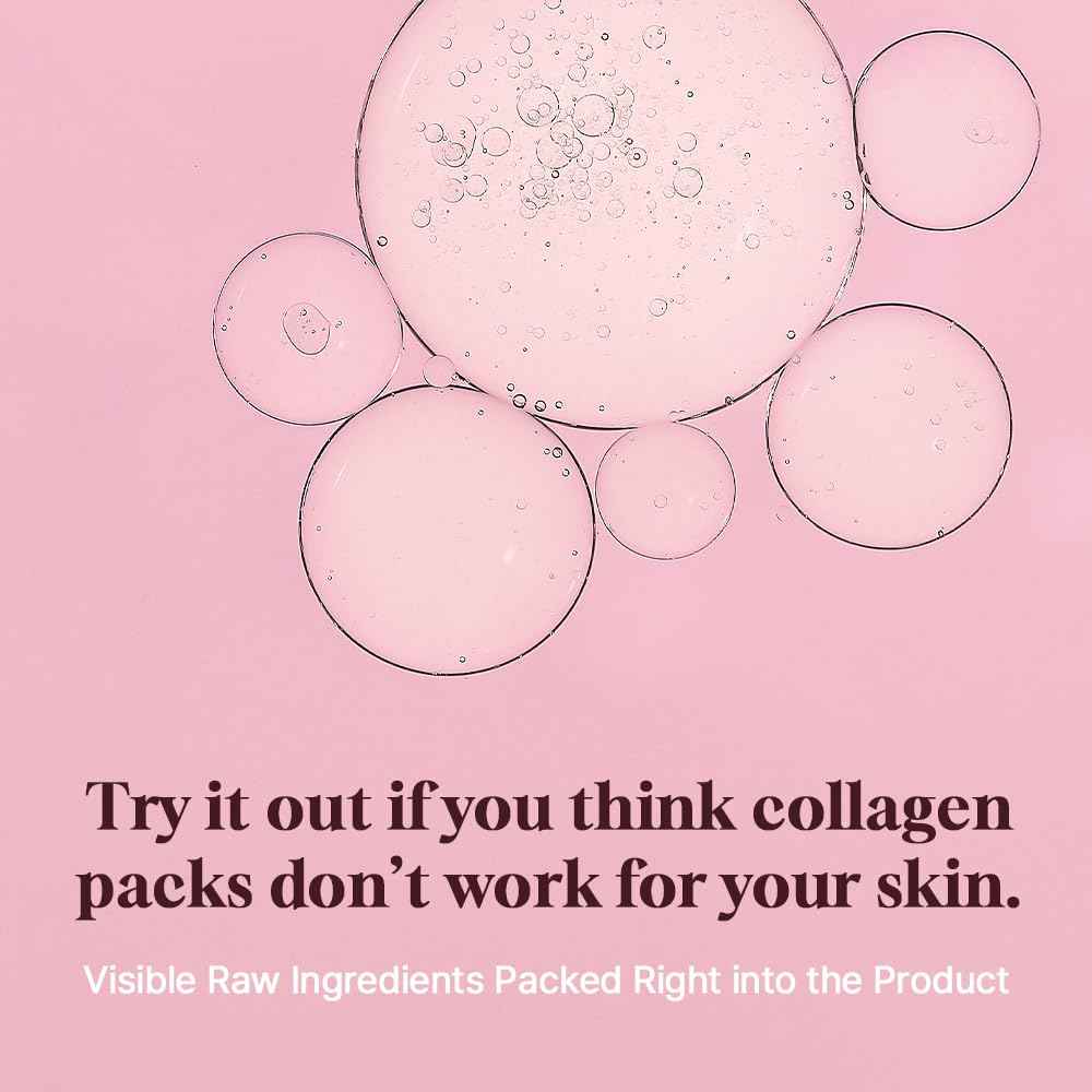 HEVEBLUE Pot Pore Peptamin Hydro Collagen Mask Pack 4ea - Hydrating Overnight Hydrogel Mask, Skin Firming, Pore Tightening, Hypoallergenic,Collagen Ampoule Absorbing Over Time