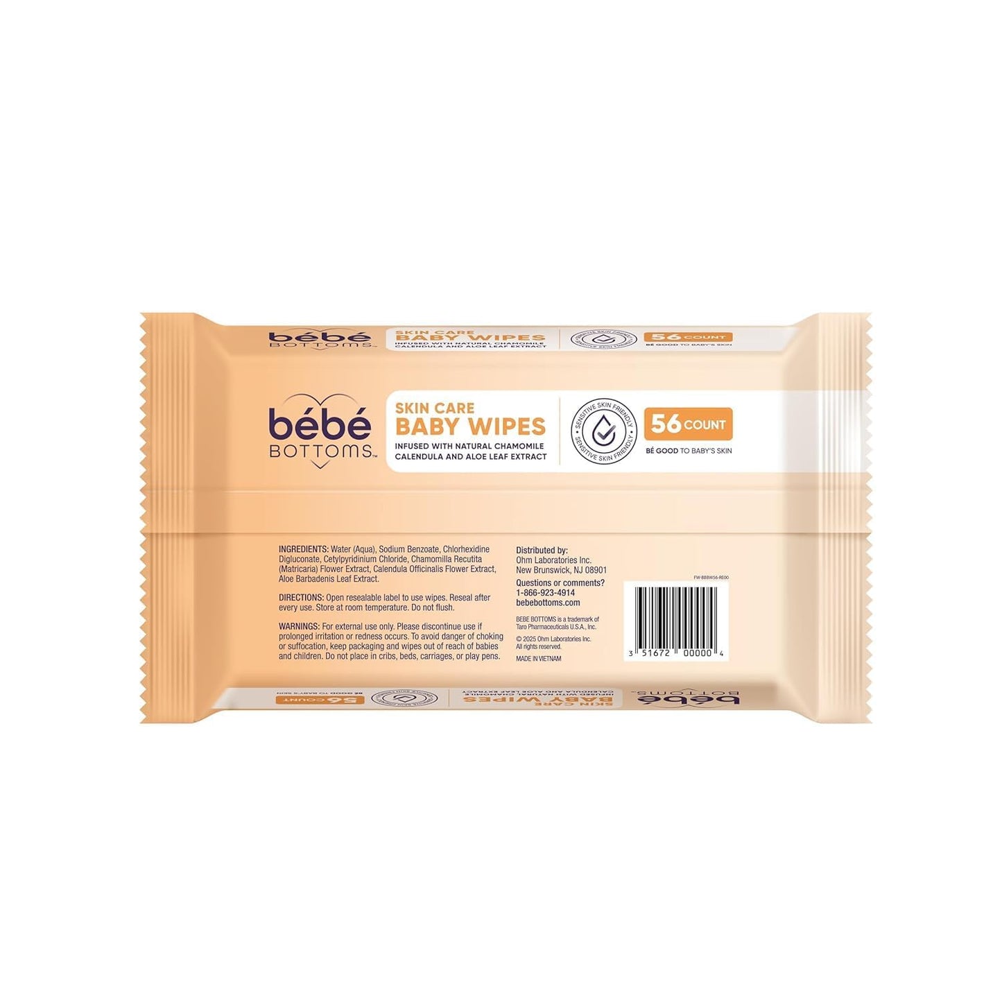Bébé Bottoms Hypoallergenic Facial Cloth and Baby Wipes - Fragrance & Paraben Free, Sensitive Skin Friendly - Travel Essentials, Baby Essentials - Ideal for On-the-Go Families (672 Count)