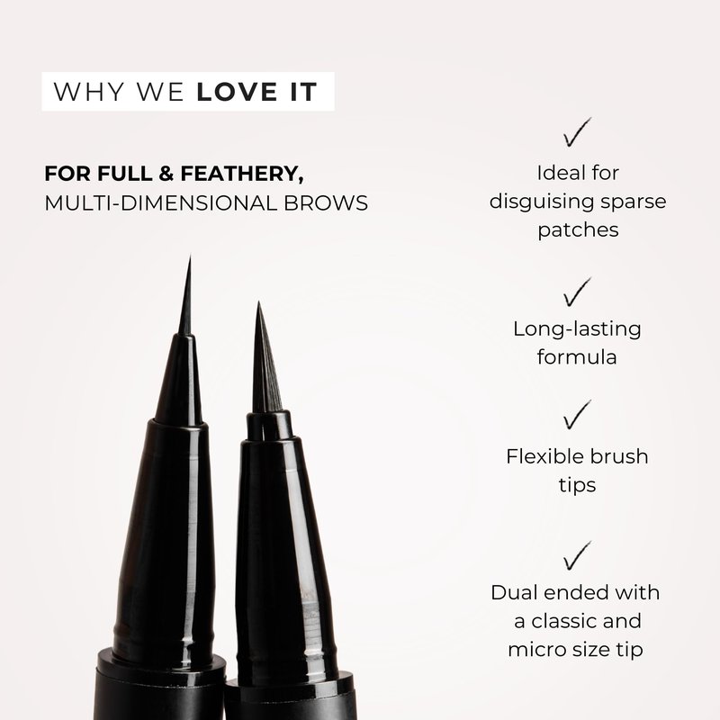 WUNDERBROW Thicker Brow Pen Duo, Dual Ended Pen, Vegan & Cruelty Free (Black/Brown)