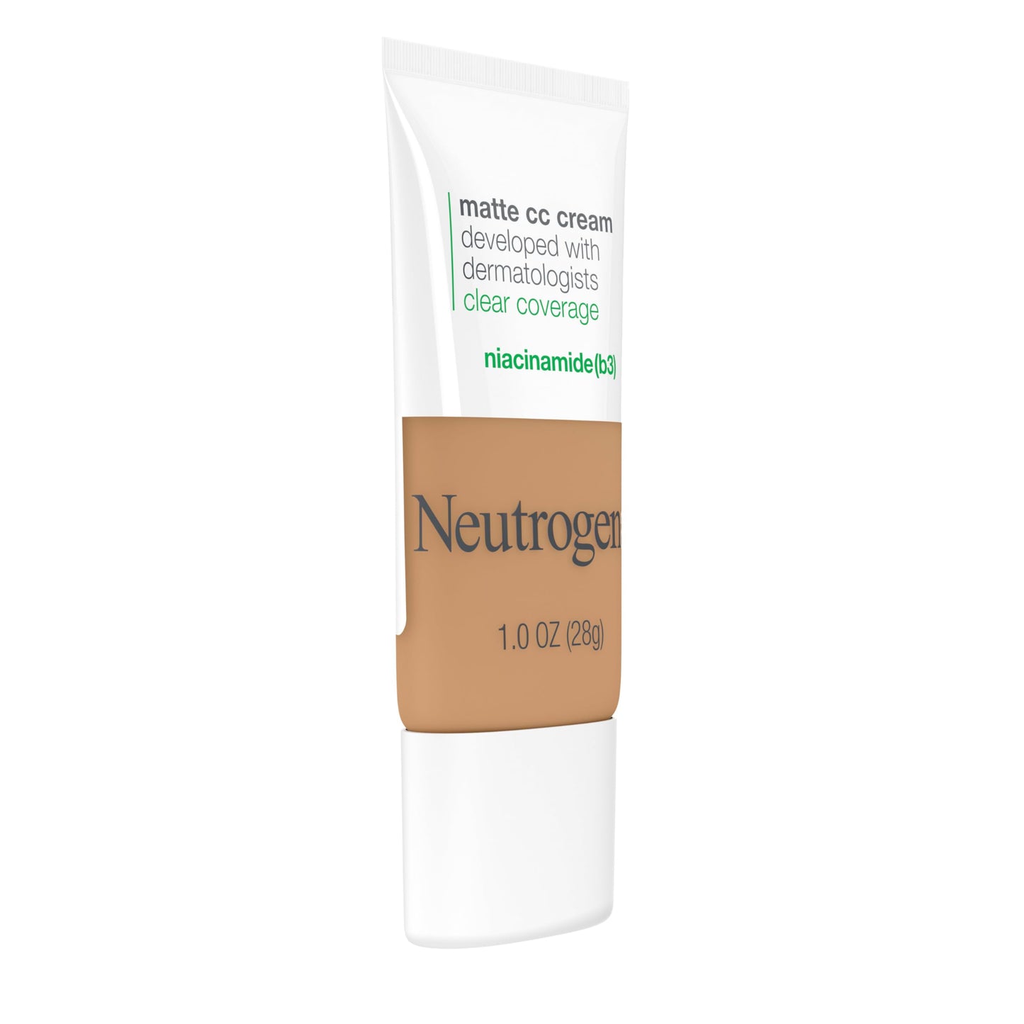 Neutrogena Clear Coverage Flawless Matte CC Cream, Full-Coverage Color Correcting Cream Face Makeup with Niacinamide (b3), Hypoallergenic, Oil Free &-Fragrance Free, Butterscotch, 1 oz (Pack of 2)