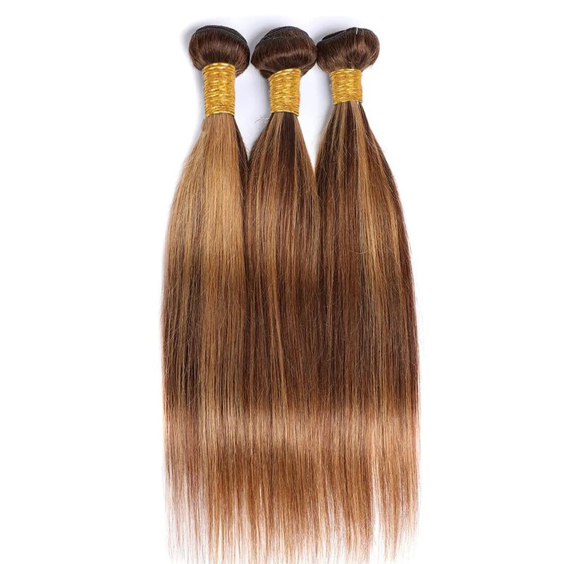Blonde Ombre Human Hair Bundles - Straight Brazilian Hair Extensions | 8-12 Inch Double Weft