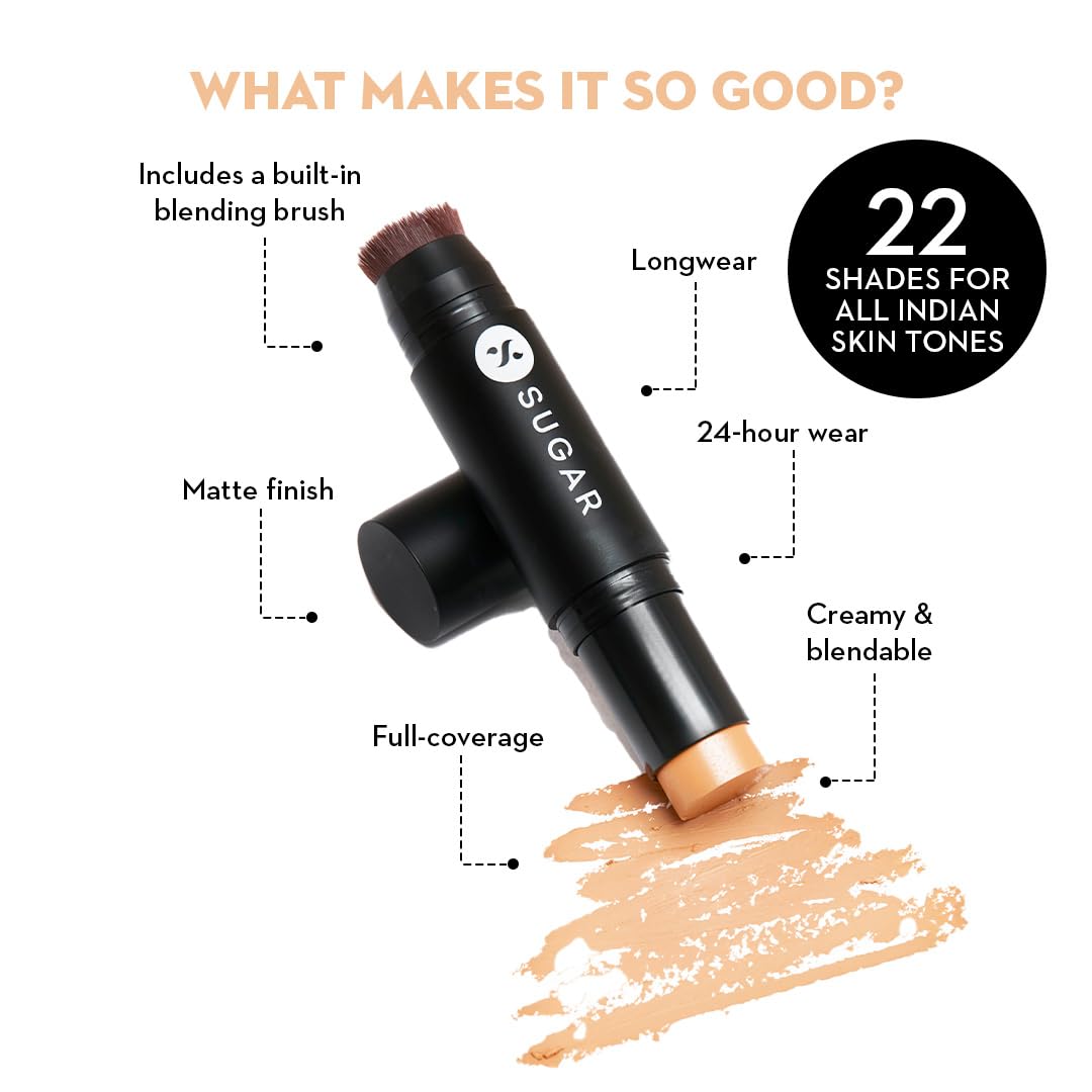 SUGAR Cosmetics Ace Of Face Foundation Stick - 25 Macchiato (Light Medium, Olive Undertone)