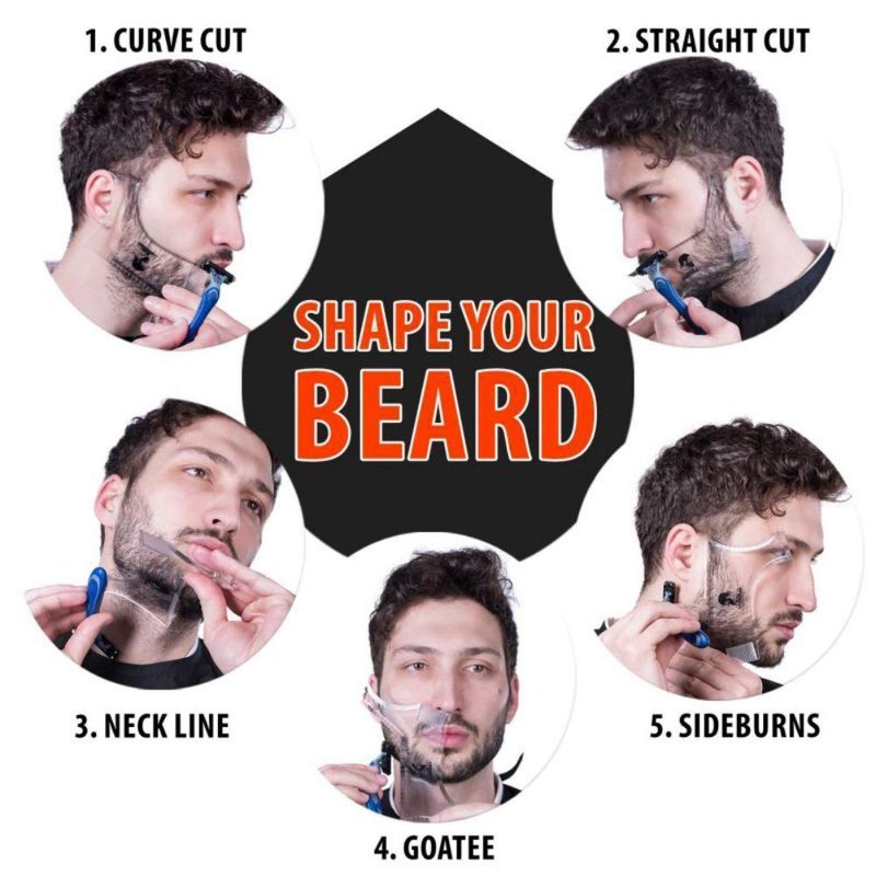 MIKEBE Beard Shaping & Styling Tool With Comb for Perfect line up & Edging For Men's Jaw Cheek/Neck Line, Symmetric/Curve/Step Cut Works with Any Beard Razor Electric Trimmers or Clippers