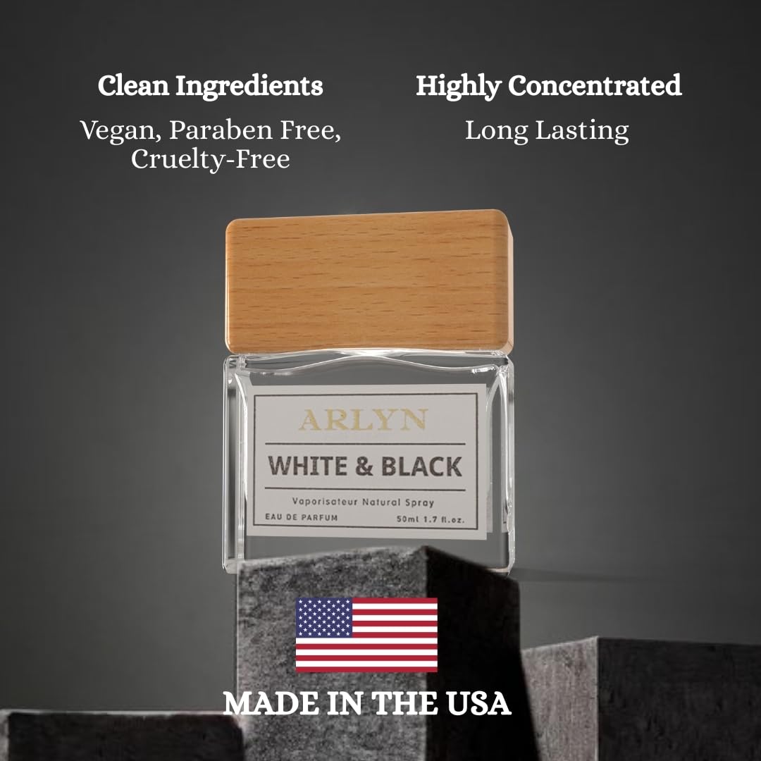 ARLYN White & Black Eau De Parfum Inspired by Y.SL Y, Long-Lasting Perfume for Men, Vegan & Eco-Conscious with Clean Ingredients, Citrus,Sage, Cedarwood and Musk - 50ml / 1.7 oz
