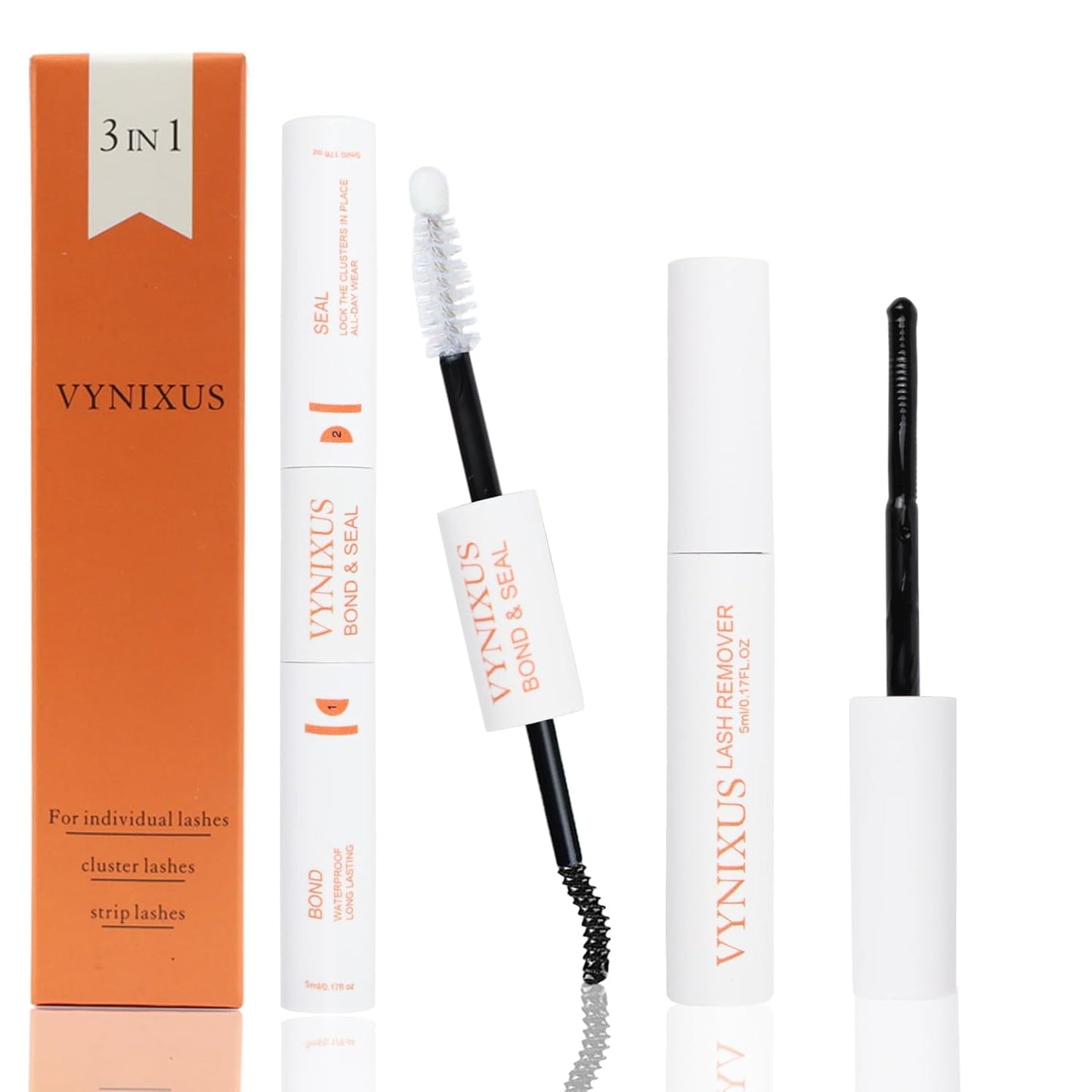 Lash Bond and Seal Waterproof 3-in-1 Eyelash Extension Remover | 15ml Black Lash Glue Kit