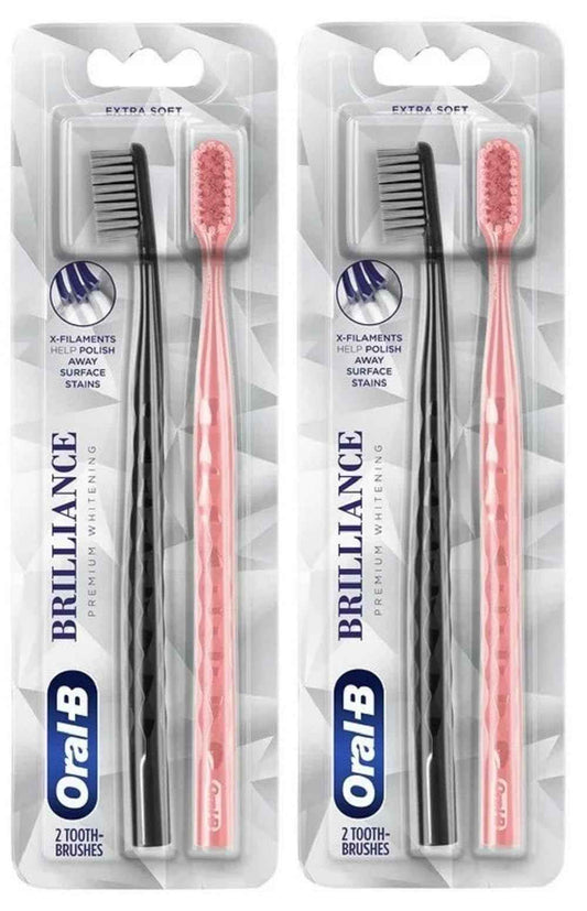 Oral-B Brilliance Whitening Toothbrush, Extra Soft, 2 Count (Pack of 2)