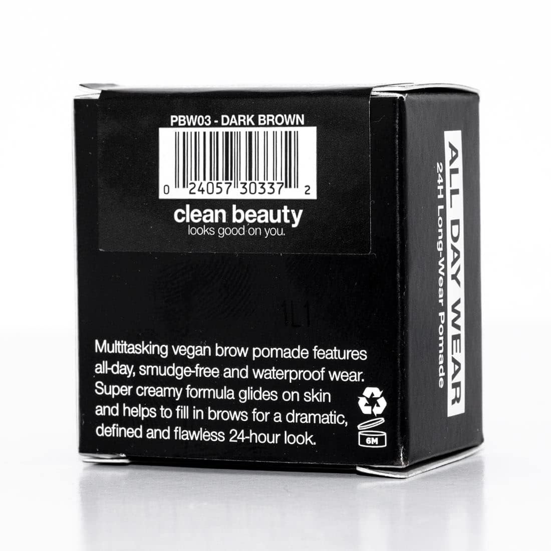 Brow Pomade Waterproof - 24 Hour Smudge-Proof Formula | Dark Brown, Creamy Texture for Defined Brows