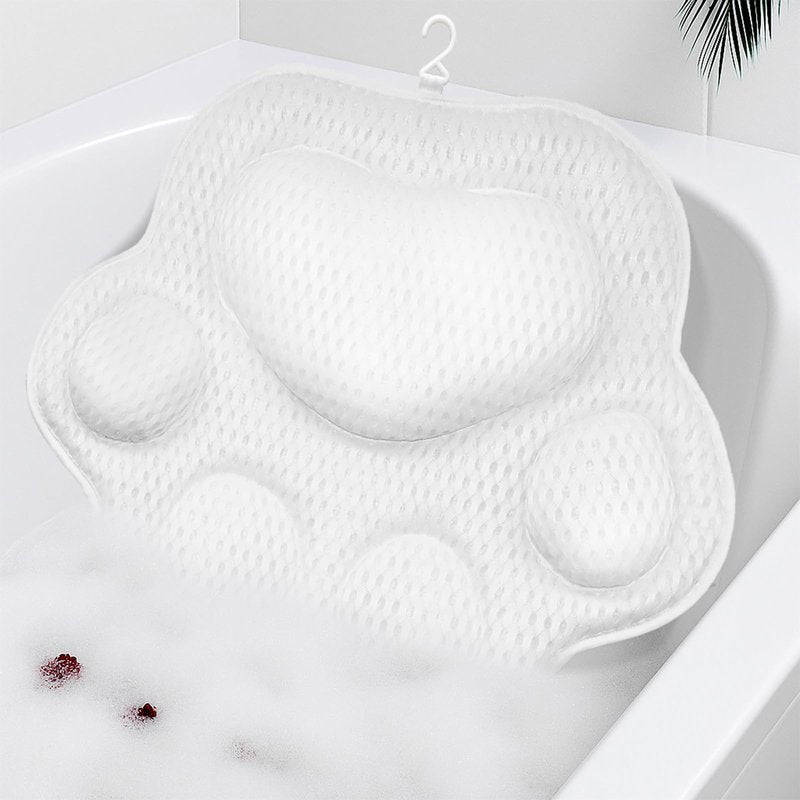 NdtPanopsia Cute Cat Paw Bath Pillow | Ergonomic Spa Cushion with Non-Slip Design | Quick-Drying, Supports Head, Neck & Back | Unique Gift for Women