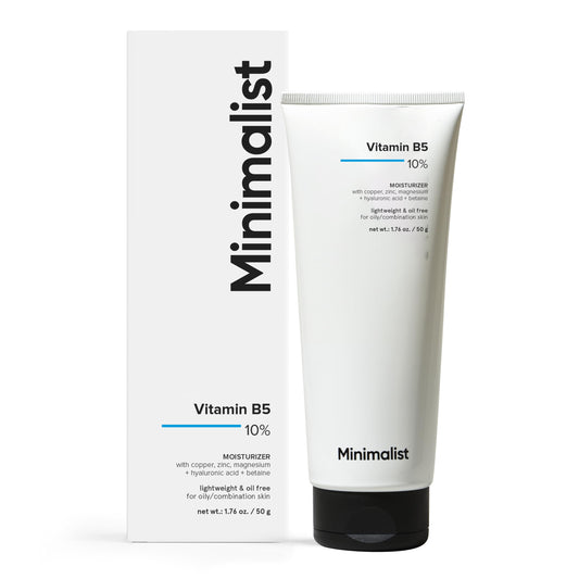 Minimalist Panthenol (Vitamin B5) Moisturizer for Oily & Acne Prone Skin | Hydrates skin & Repairs Damage | For Women & Men | 1.7 Oz / 50 gm