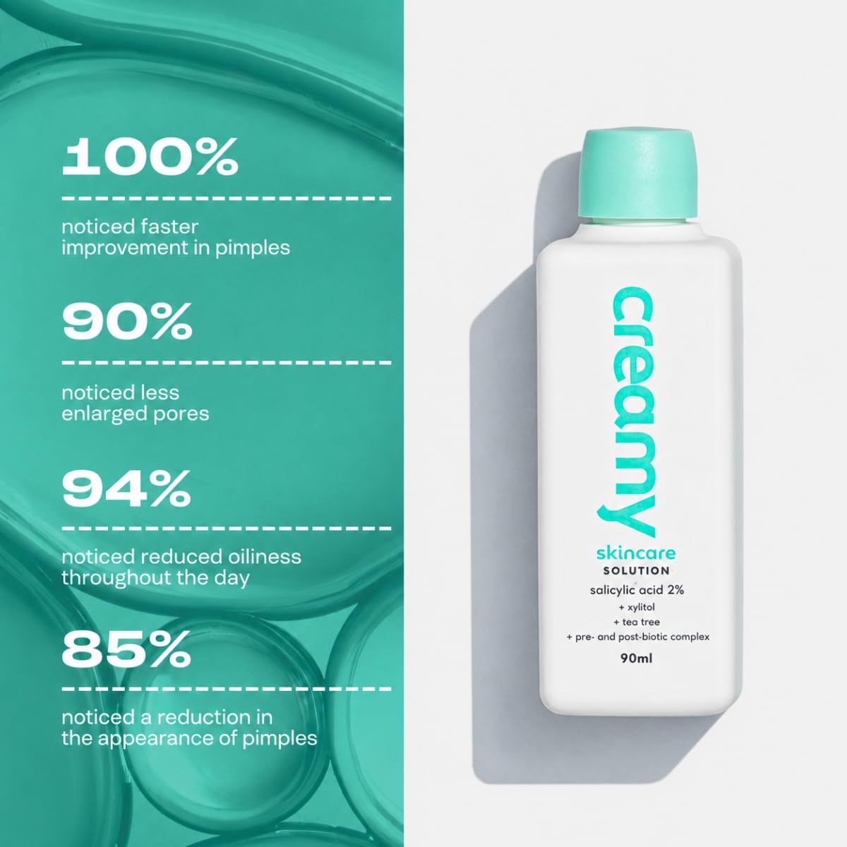 Creamy Salicylic Acid Toner | Anti-Acne Solution for Clear Skin | Effectively unclogs pores | Microbiota-Balancing Complex | Formulated for Sensitive Skin 3 Fl oz