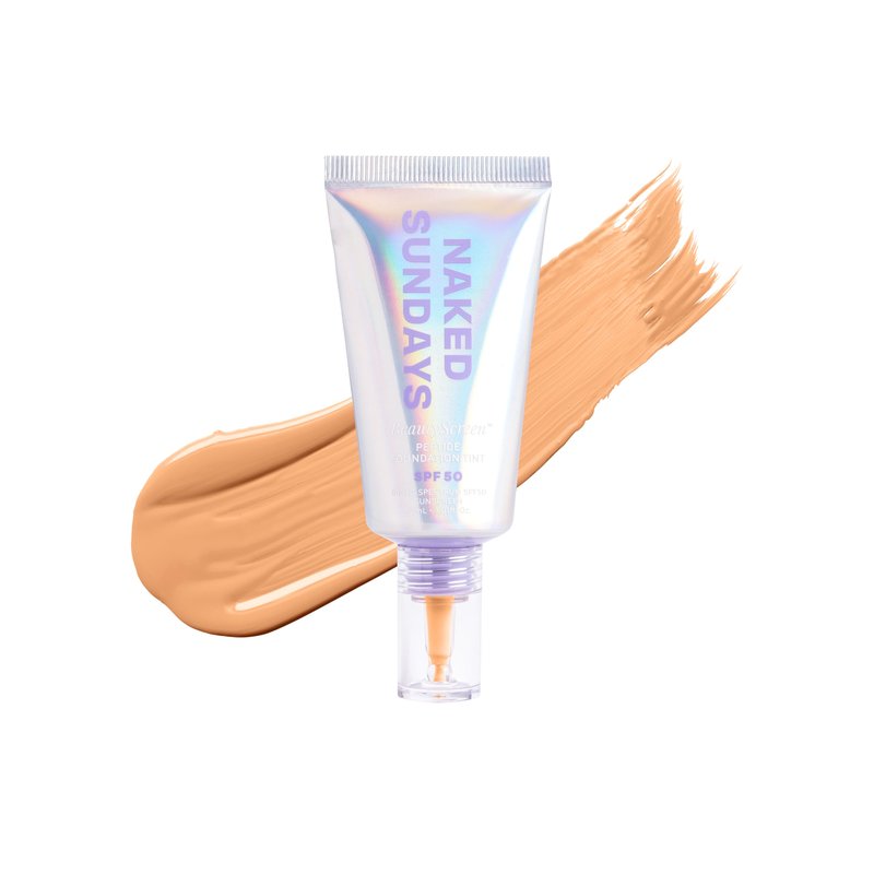 Naked Sundays BeautyScreen Peptide Foundation Tint - SPF 50 Tinted Sunscreen & Skincare Makeup with Zinc Oxide, Niacinamide - Lightweight Natural Coverage, 3.5 Light Medium Cool, 1.01 Oz