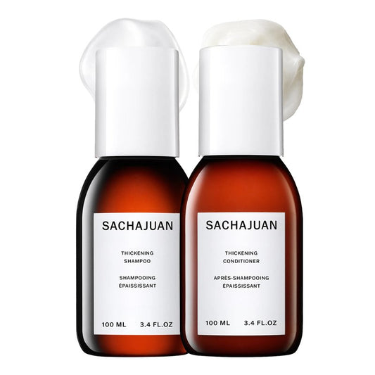 SACHAJUAN Thickening Shampoo and Conditioner Set | Ocean Silk & Thickening Technology to Add Volume and Nourish Hair | Heat & UV Protection | Vegan & Paraben-Free | Set of 2 (3.4 oz)