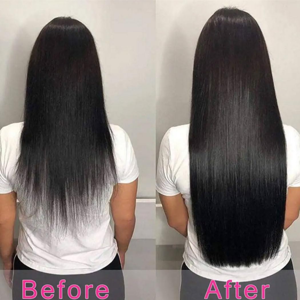 Clip In Hair Extensions Real Human Hair 16 Inch Straight Hair Clip in Hair Extensions Human Hair 120g 1B Natural Black Silky Thick Real 100% Human Hair for Women Virgin Hair