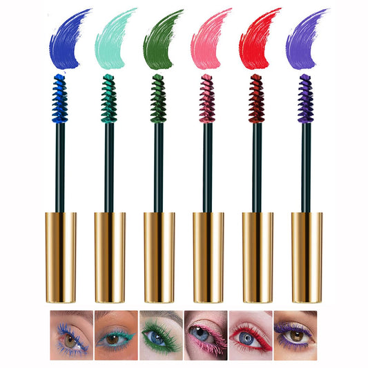 Fiber Lash Mascara - 6 Colors Waterproof Long-Lasting Charming Eye Lash Set for Eyelashes