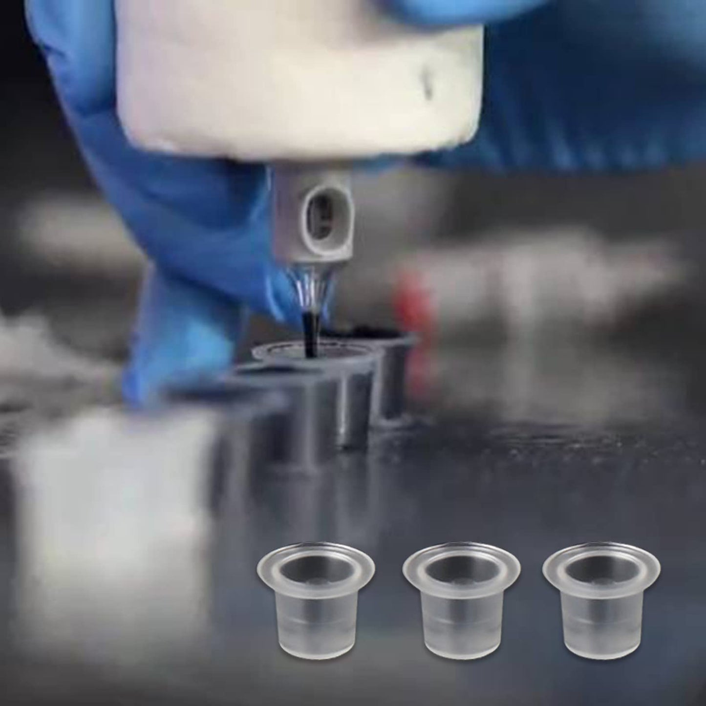 Narkysus Tattoo Ink Cups 1000Pcs Disposable Large Tattoo Ink Caps Plastic Tattoo Pigment Ink Cups Microblading Cups Permanent Makeup Container Cups for Tattoo Ink, Tattoo Needles, Tattoo Supply