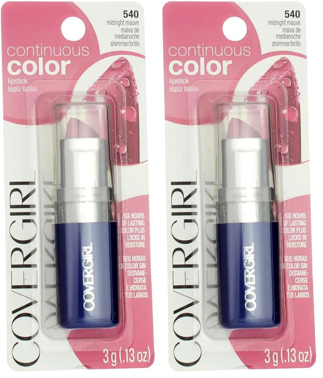 COVERGIRL Continuous Color Lipstick Midnight Mauve 540, .13 oz (packaging may vary) (Pack of 2)