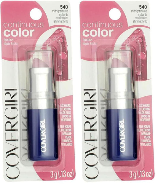 COVERGIRL Continuous Color Lipstick Midnight Mauve 540, .13 oz (packaging may vary) (Pack of 2)