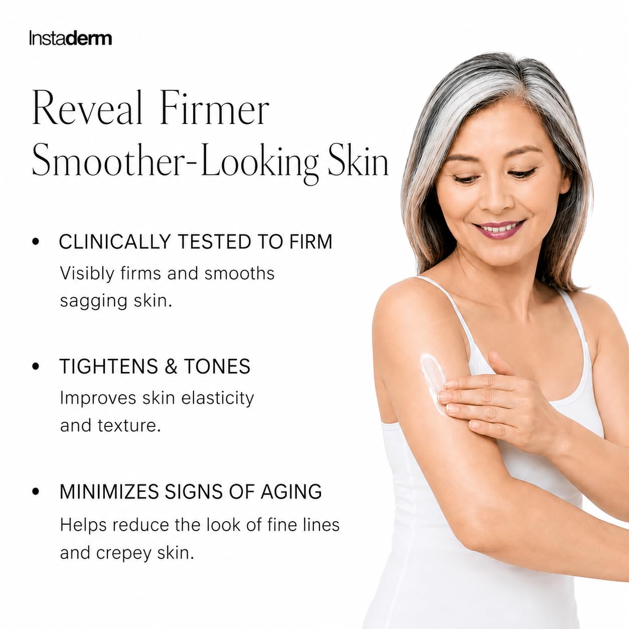 Instaderm Crepe Fix Body Cream – Anti-Aging Moisturizer for Neck & Body – Improve the Appearance of Thinning Aged Crepey Skin, Wrinkles & Dryness. Support Skins Natural Elastin & Collagen Production.