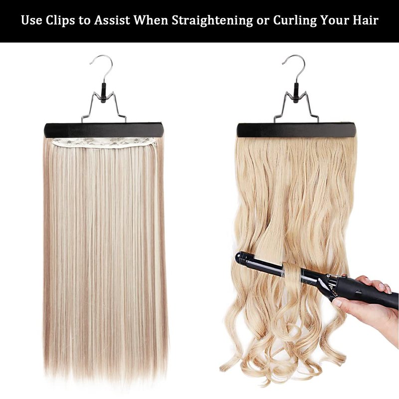 Qavctw Portable Wig Storage Bag, Hair Extension Bag with Hanger Dust-Proof Hair Extension Hanger, Waterproof Hanger Strong Holder for Store Style Human Hair