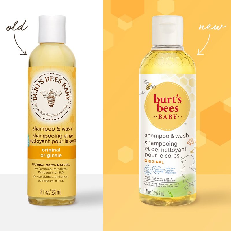 Burt's Bees Baby Shampoo and Wash | Gentle Tear-Free Hair and Body Cleanser | Pediatrician-Tested | Original | 236 ml