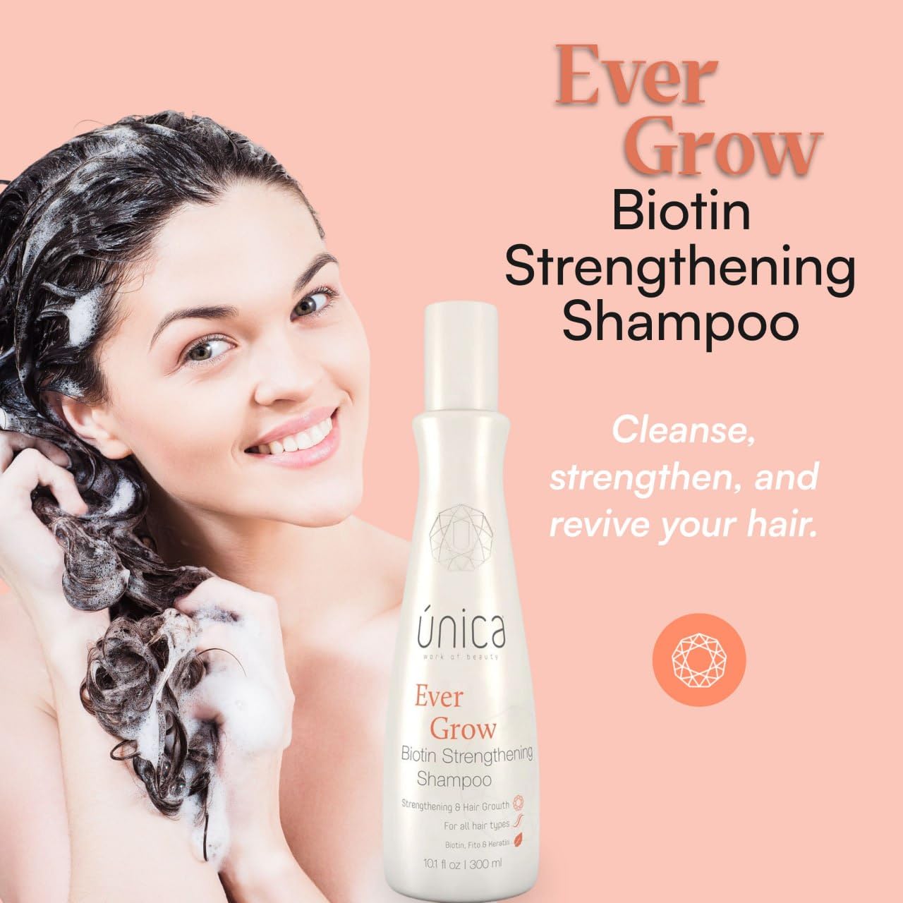 Biotin Strengthening Shampoo - Fortifying Formula with Keratin & Botanical Extracts | Sulfate-Free, 10.1 fl oz