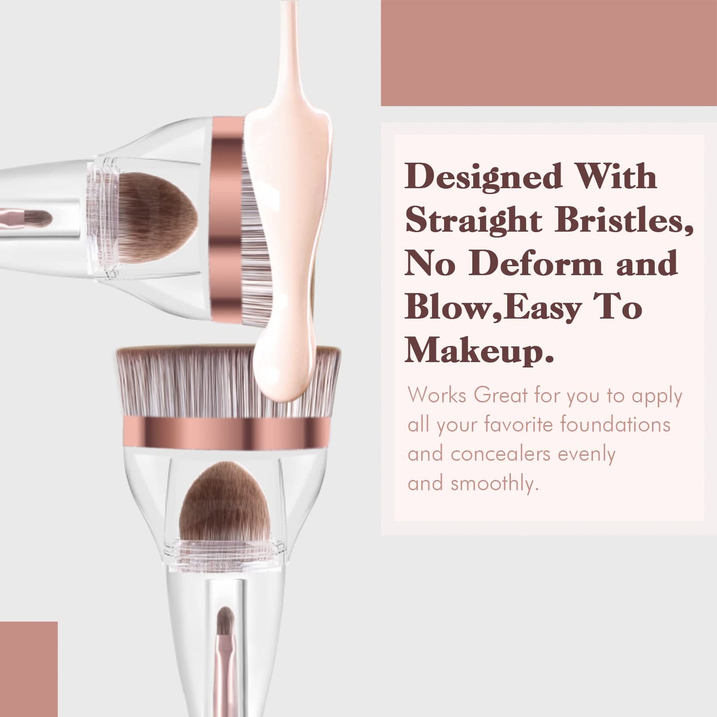 Foundation Brush, Daubigny Perfect Makeup Brush for Face Blush Liquid Powder Foundation Brush for Blending Liquid, Cream or Flawless Powder Cosmetics with Great Gift Case