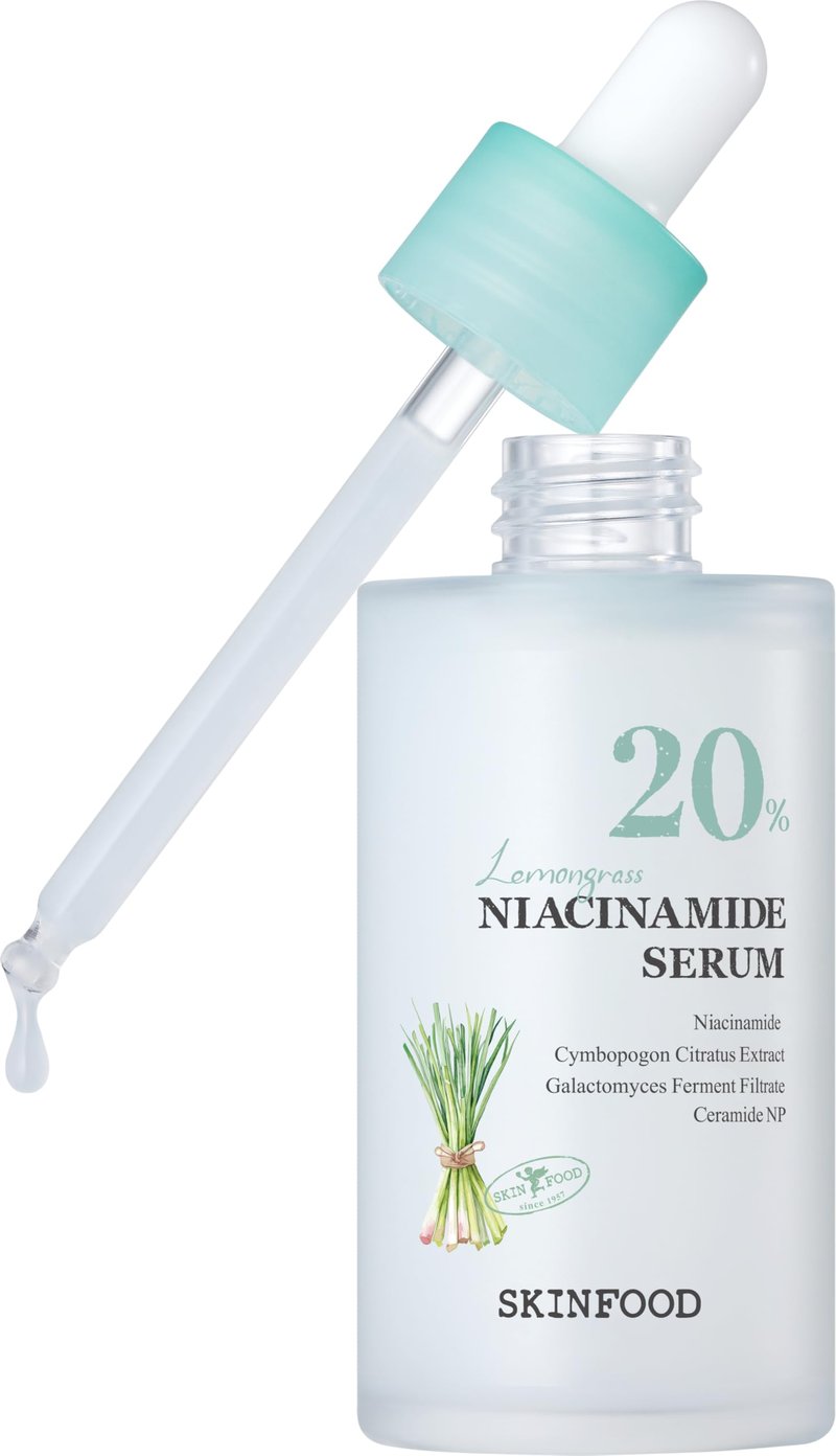 SKINFOOD Lemongrass Niacinamide 20% Serum, Korean Skincare Facial Serum for Oily & Sensitive Skin, Sebum Control, Moisture Balance, 50ml / 1.69 fl.oz.