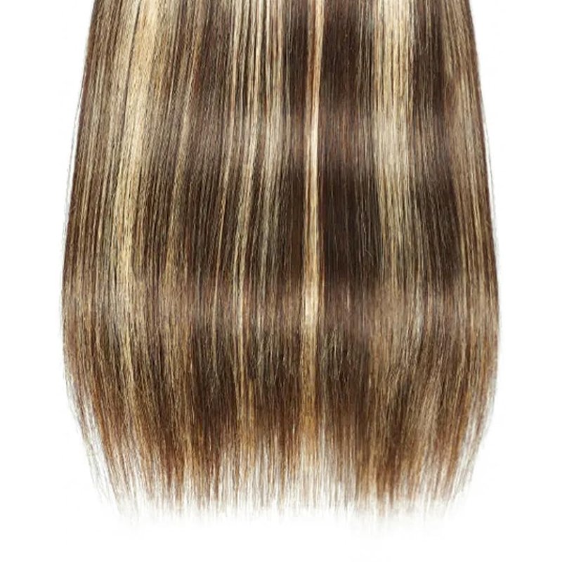 Fabimiya Bundles Human Hair 08 10 12 Inch Straight P4/613 Human Hair Bundles 12A Unprocessed Brazilian Virgin Hair Quick Weave Bundles for Black Women