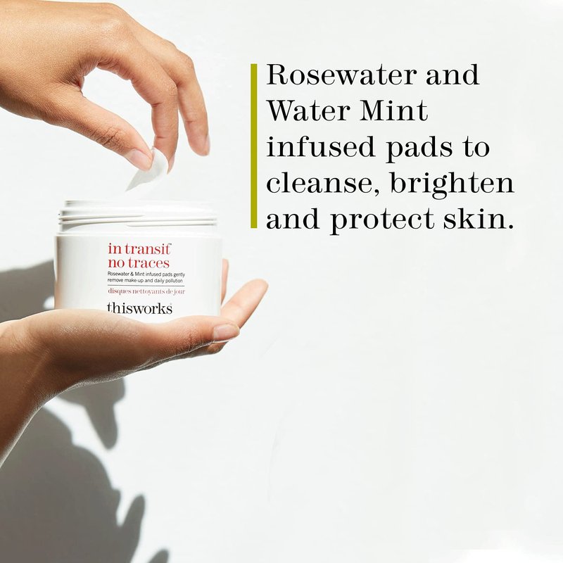 Rosewater & Mint Facial Cleansing Pads - Gently Removes Make-Up & Dirt | 60 Pads