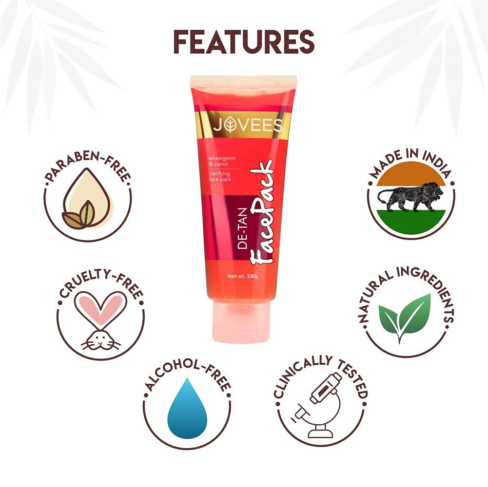 Jovees De-Tan Wheatgerm & Carrot Face Pack 100 gm
