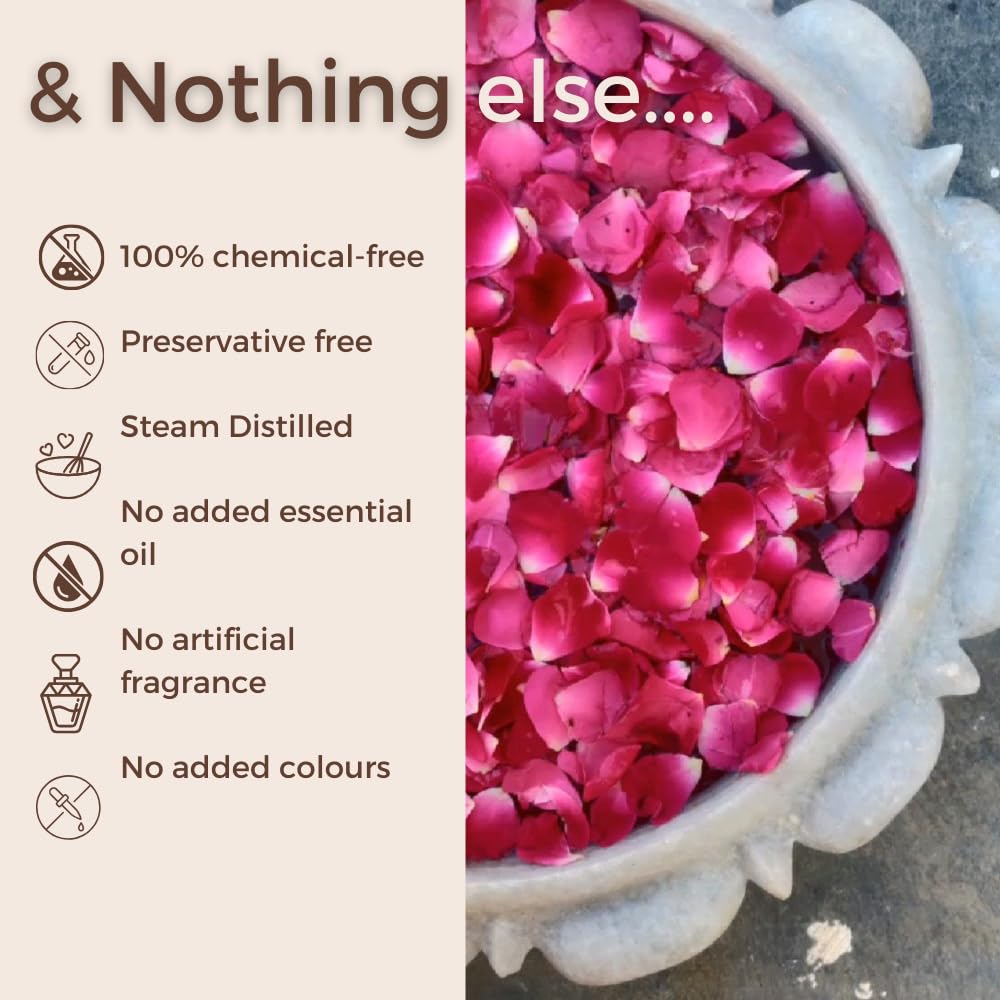 The Tribe Concepts Godavari Rose Mist Face Toner, Pure Distilled Rose Water for Hydration, Brightening Even Skin Tone - 100 ml Pack of 1 Standard