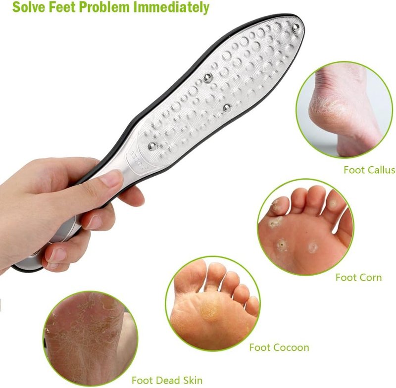 Professional Foot File Callus Remover - Double-Sided Pedicure Rasp for Cracked Heels & Dead Skin | Heavy-Duty Stainless Steel with Storage Bag & Gift Box