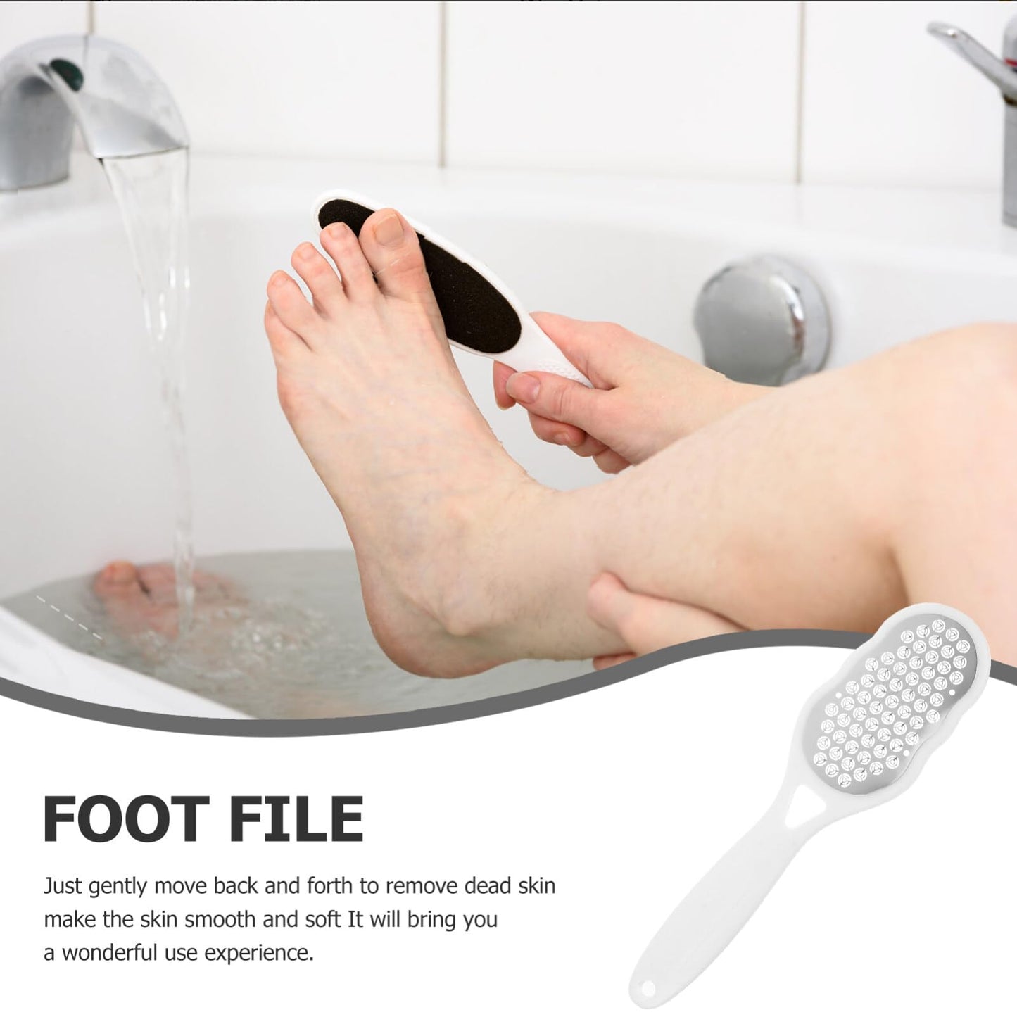 Beavorty Foot File Callus Remover 9.44 Inch Handheld Pedicure Tool for Rough Feet Dead Skin Removal and Smooth Skin Care at Home