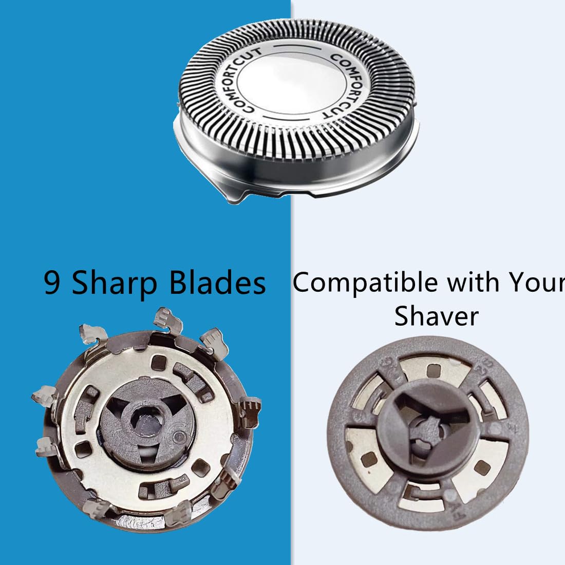 BECHY SH30 Replacement Heads for Series 3000, 2000, 1000 Shavers and S738, Compatible with Philips Norelco Shaver ComfortCut Blades Shaving Heads Like S1560 S3310