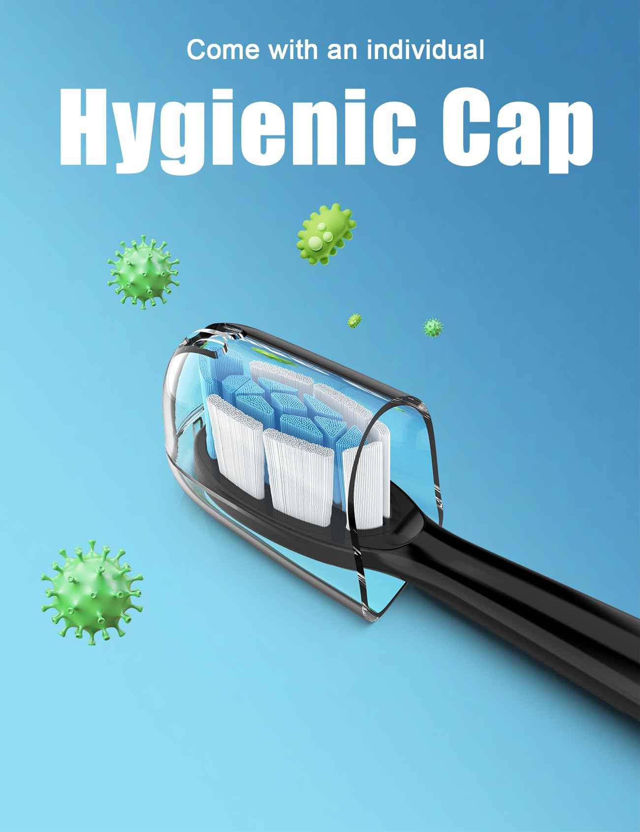 Toothbrush Replacement Heads for Philips Sonicare Electric Sonic Tooth Refill Brush Head, 10 Pack Black