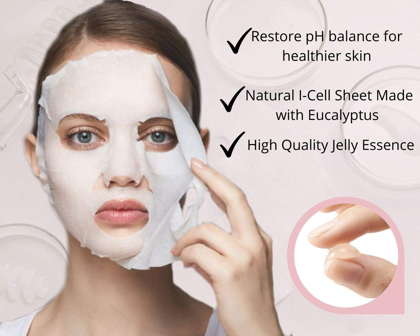 I'M SORRY FOR MY SKIN pH5.5 Jelly Face Mask Skin Care Set, Korean Skin Care Hydrating Masks, Self Care Items Beauty Gifts for Women, Pack of 10 (Soothing Fasial Mask - Cat)