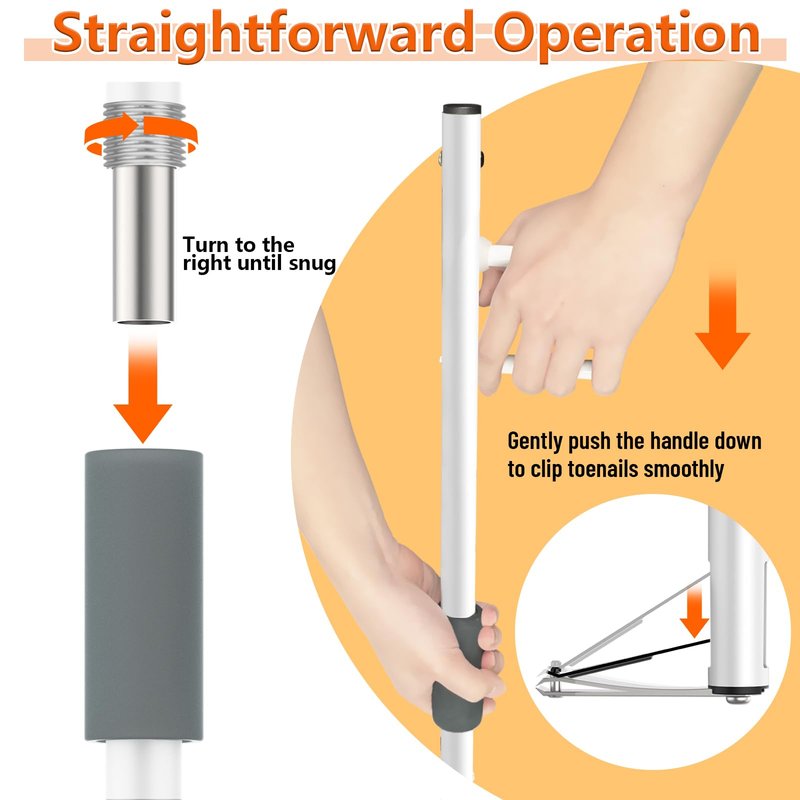 Toenail Trimmer with Clear Magnifier, Long Reach Handle for Seniors,Limited Mobility Aid, No-Bend Pedicure Tool with Wide Jaw Opening Support & Easy Cutting Wide Jaw Design（16.5inch）