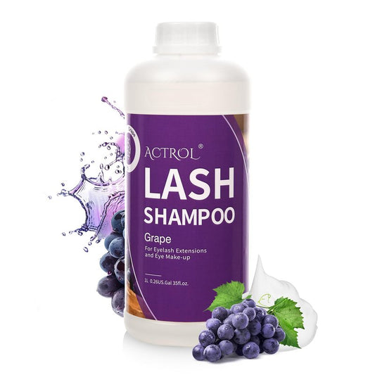 ACTROL Eyelash Extension Cleanser Grape 1L Natural Lash Extension Shampoo Professional Eyelid Foaming Cleanser Paraben & Sulfate Free Non-lrritating with Salon and Home Care