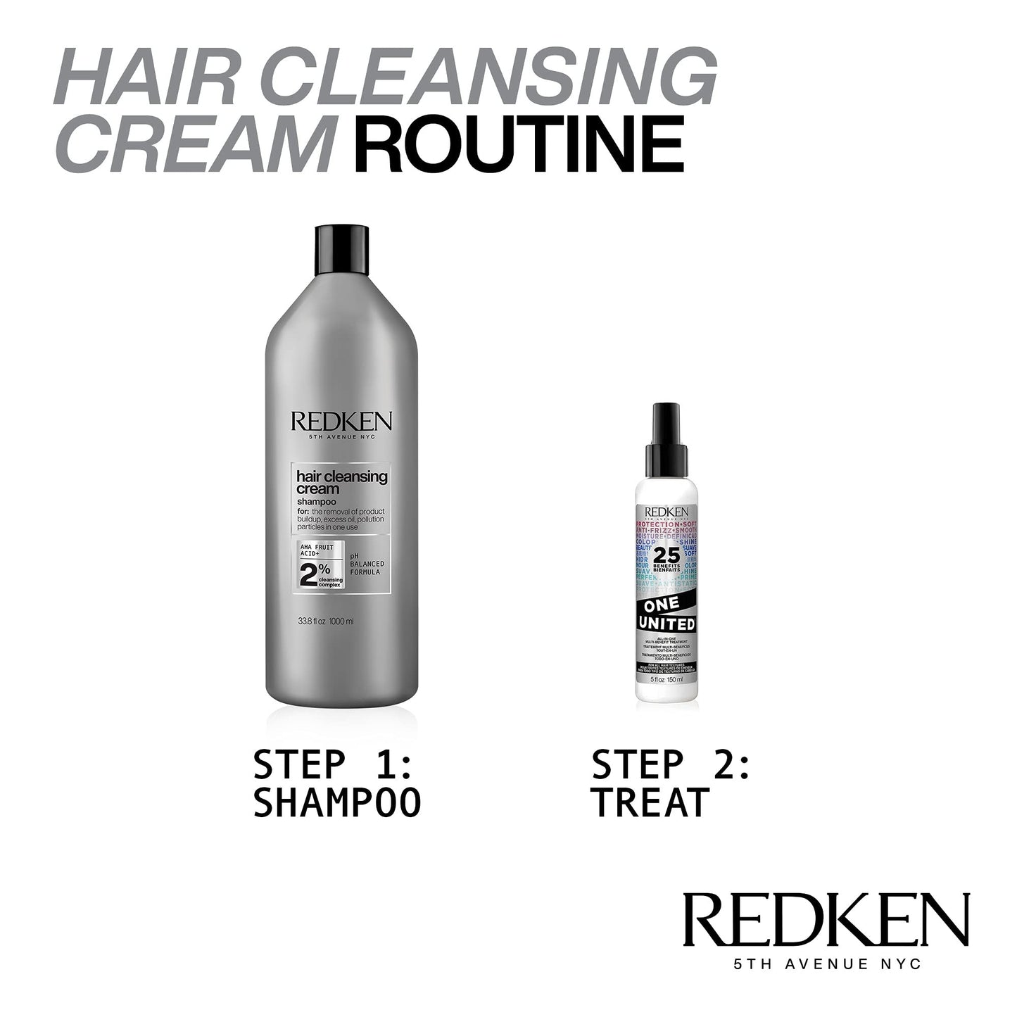 Redken Detox Hair Cleansing Cream Clarifying Shampoo For All Hair Types - Removes Buildup and Strengthens Hair Cuticle, 33.8 Fl Oz