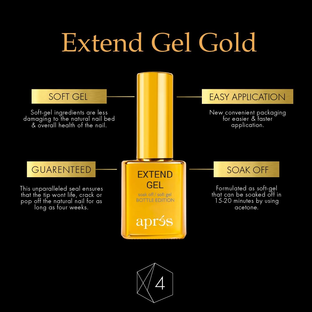 APRÉS Apres Gel-X Essentials - Extend Gel, pH Bonder, Acid-Free Gel Primer, Curved Nail File 100/180 Grit, Nail Buffer