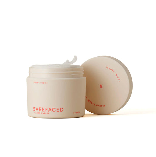 Barefaced Toning Pads II (60 Count) Exfoliating and Resurfacing Face Pads w/ 5% Glycolic Acid & Salicylic Acid, Helps with Brightening & Cleansing Skin, Clears Pores, Reduces Fine Lines and Wrinkles