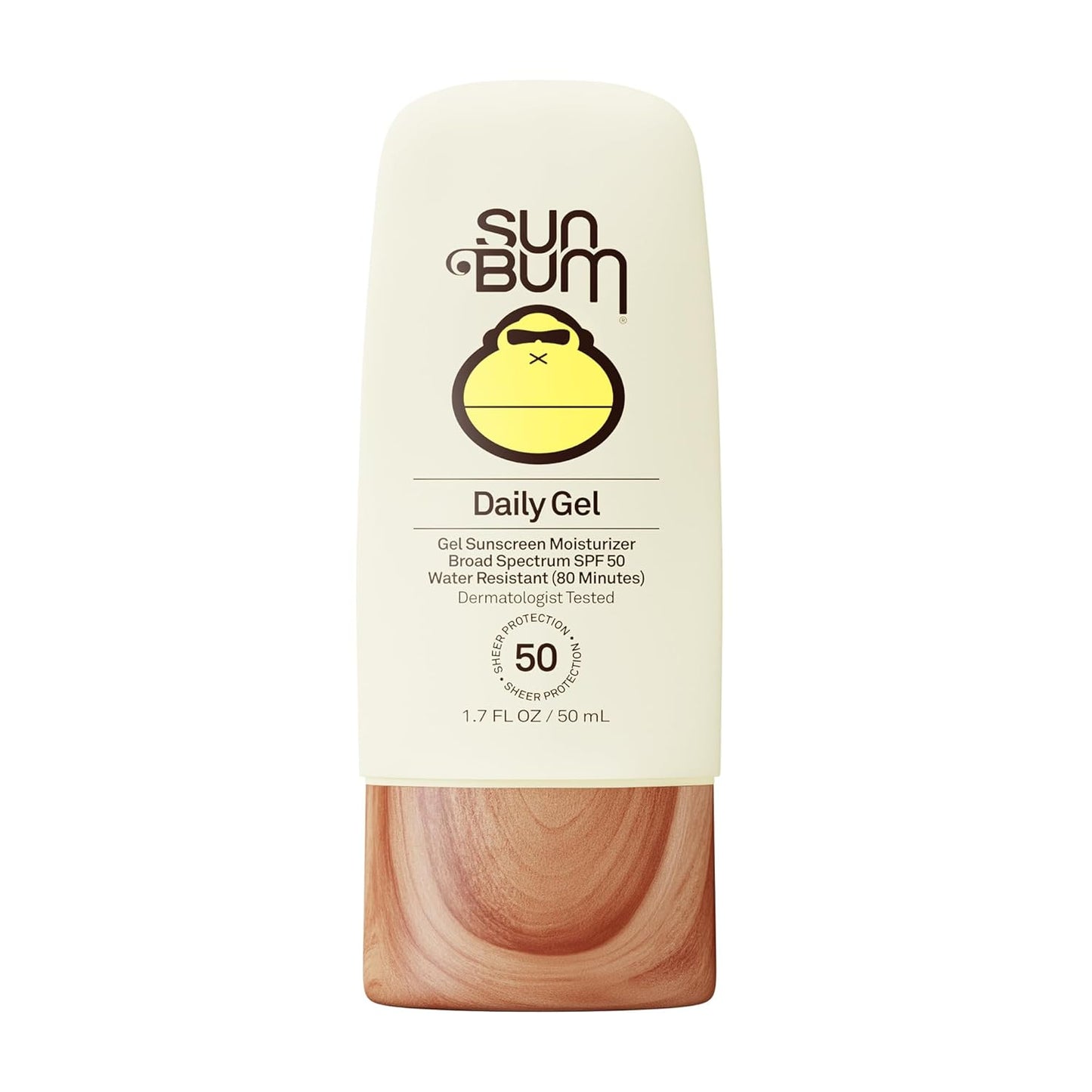 Sun Bum Daily SPF 50 Clear Gel Face Sunscreen - Broad Spectrum Moisturizing Formula with Vitamin E | Travel Size 1.7 oz