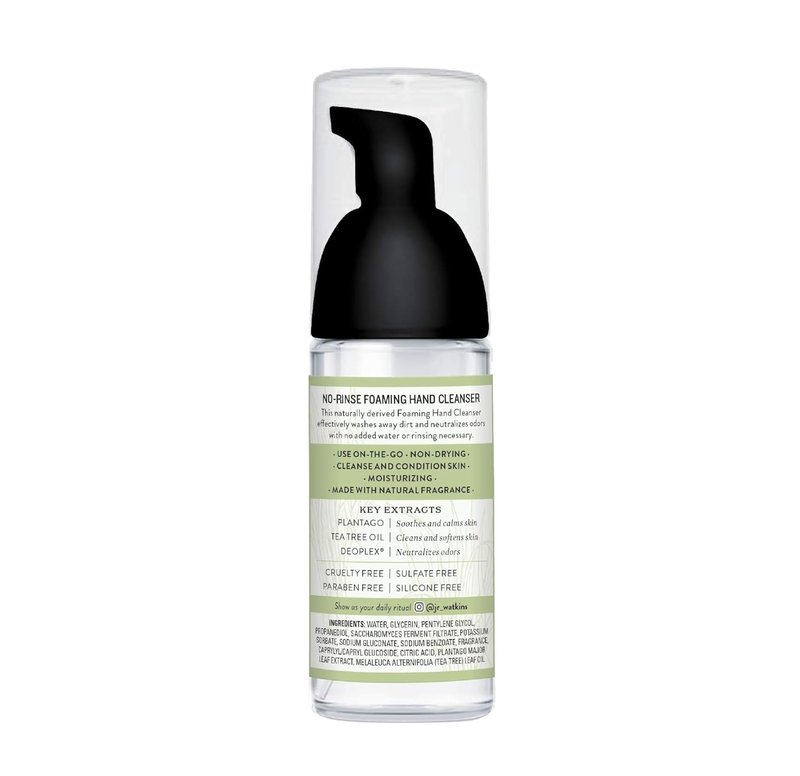 J.R. Watkins No-Rinse Foaming Hand Cleanser - All-Natural Lemongrass Foam Soap | 1.6 fl. Oz., 6 Pack