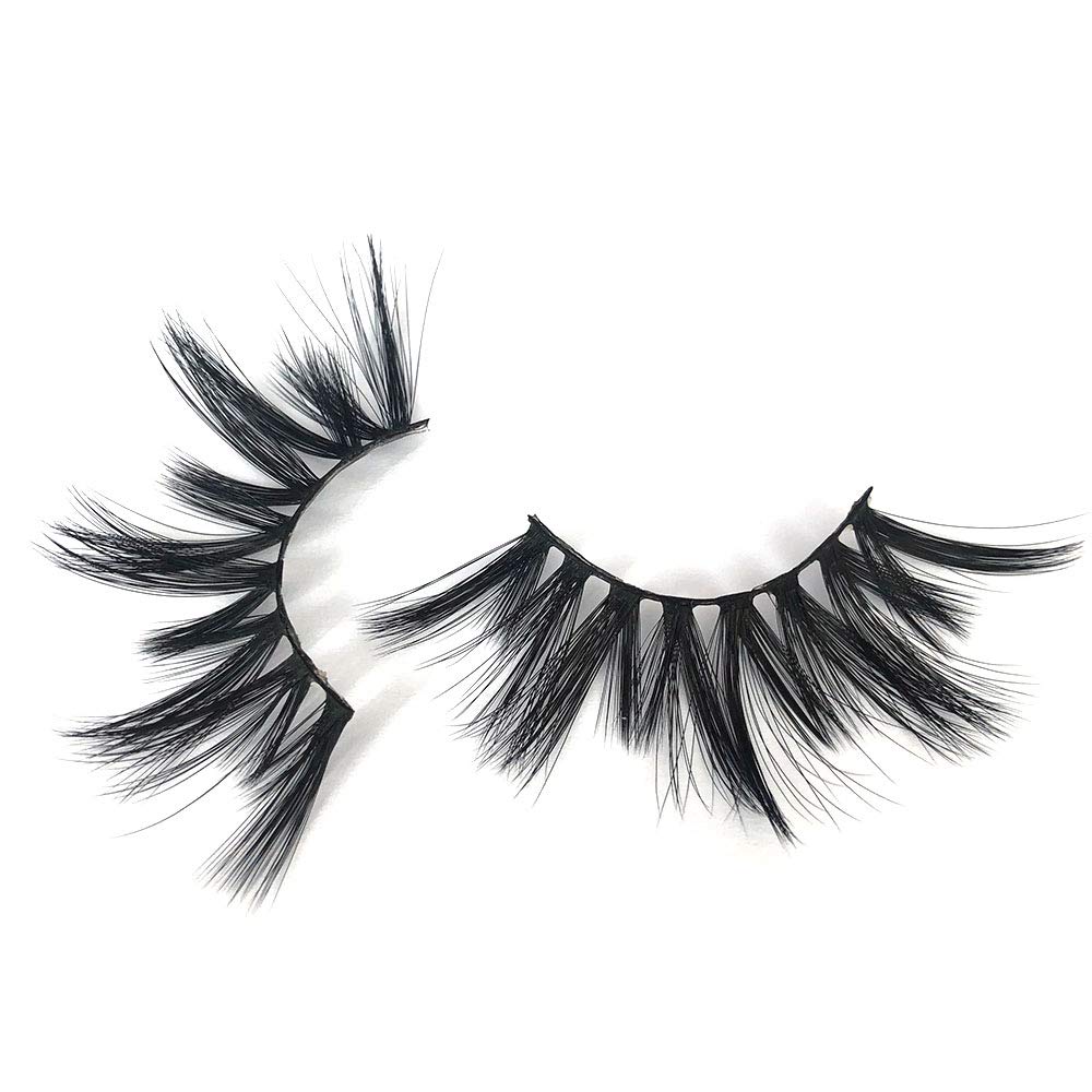 MIKIWI 25mm Lashes, Dramatic 6D Faux Mink Lashes, Fluffy Volume Eyelashes, Thick Crossed Lashes, Long Faux 25mm Mink Lashes (6D4-05)