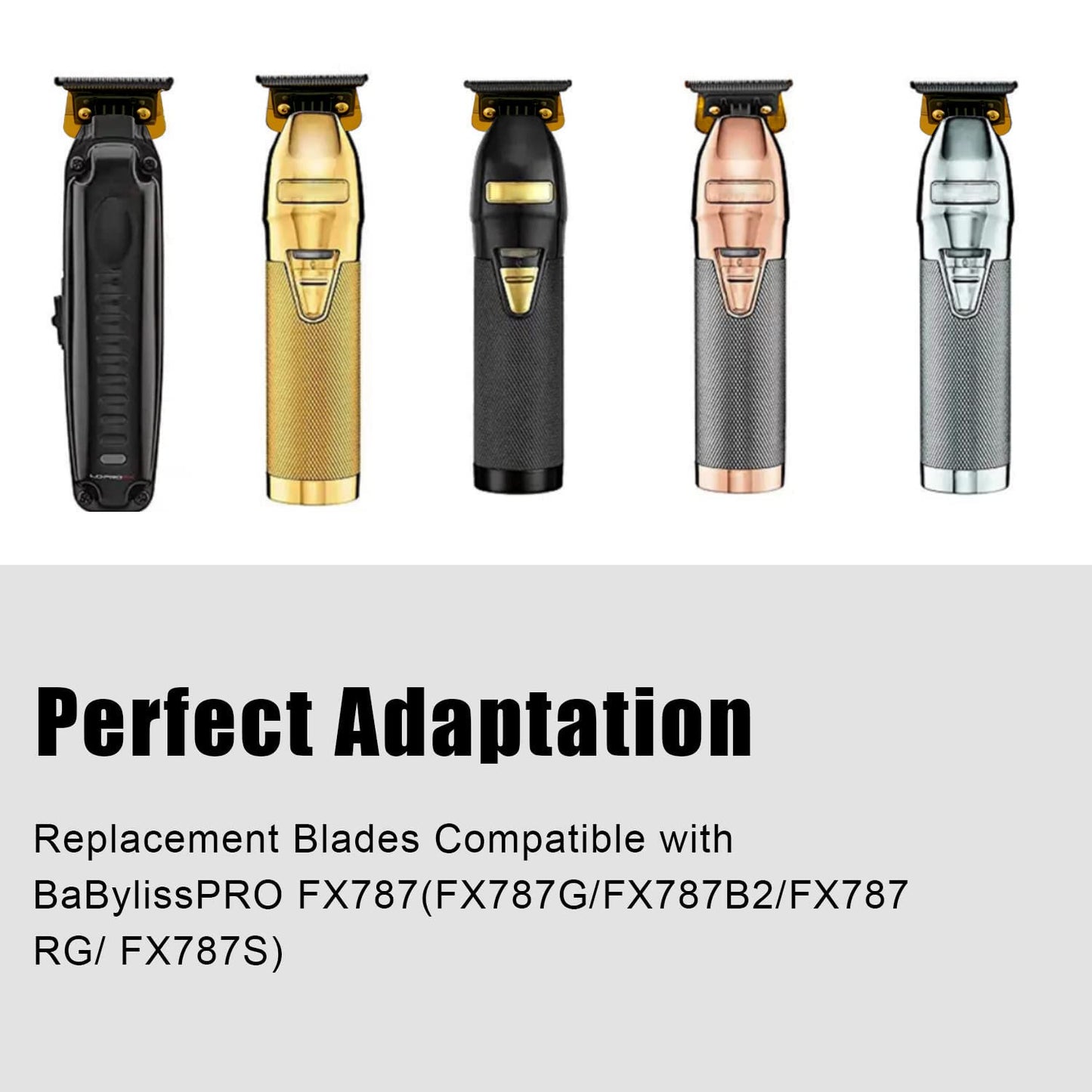 FX707Z DLC Replacement Blades Compatible with BaBylissPRO Outlining Hair Trimmers FX787 and LoPROFX Trimmers FX726,2 Pack