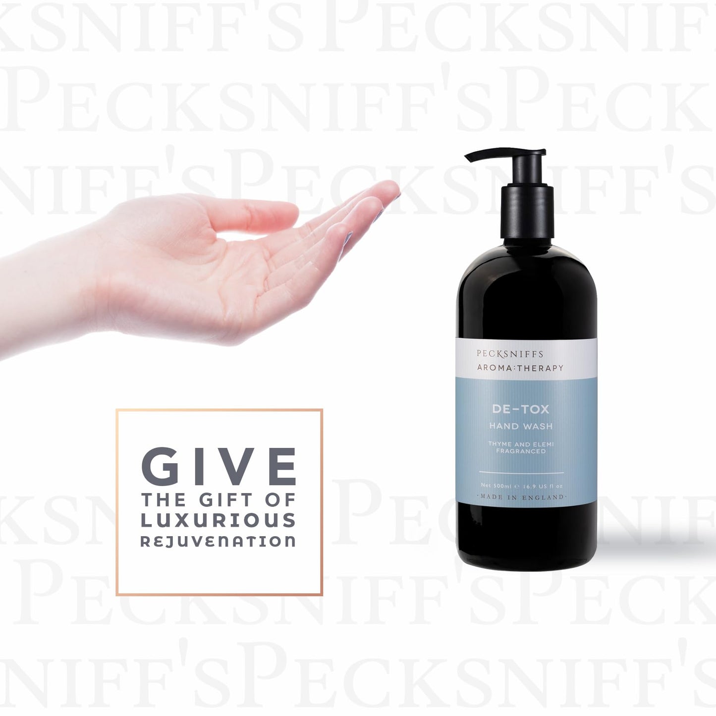 Pecksniff's Moisturizing Hand Wash - Vitamin B Enriched, Natural & Gentle Cleanser, Luxurious Hand Wash 500ml/16.9 fl oz (Glass, Raindrops & Roses)