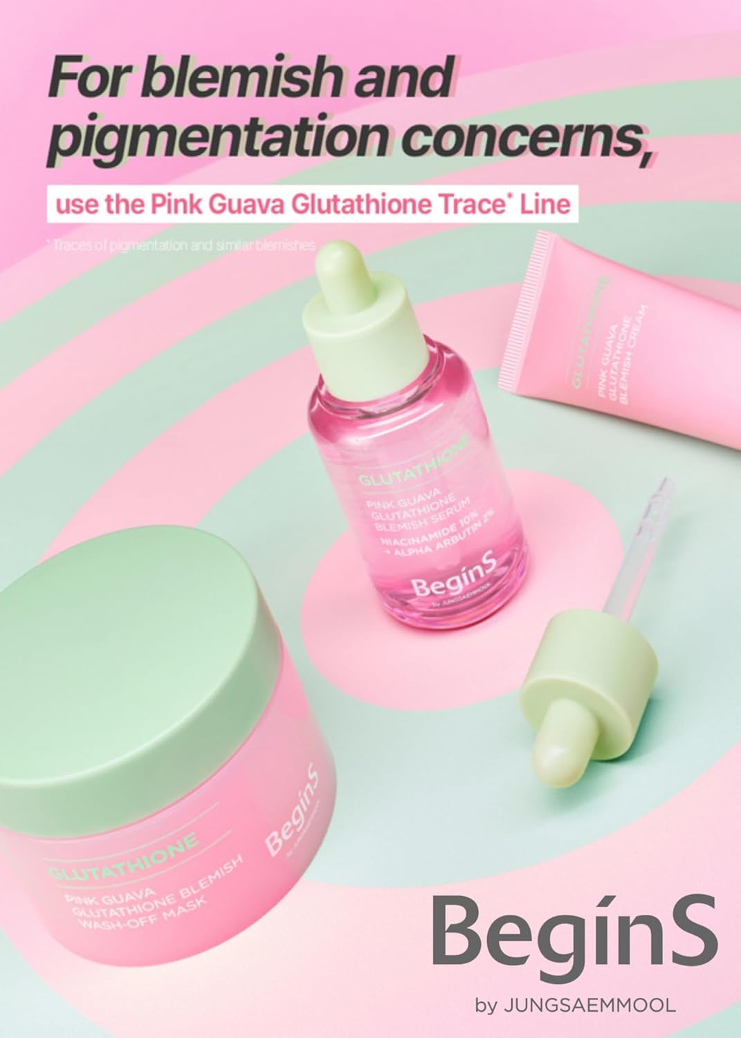 Glutathione Blemish Cream - Pink Guava Facial Moisturizer with 99% Pure Glutathione, Niacinamide & Vitamin C | 1.7 Fl Oz