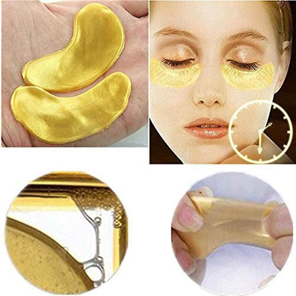 AICHUN BEAUTY 10/20/30/40/100 Pairs Crystal 24K Gold Powder Gel Collagen Eye Mask Sheet Patch, Anti Ageing, Remove Bags, Dark Circles & Puffiness, Skincare, Anti Wrinkle, Moisturising (40)
