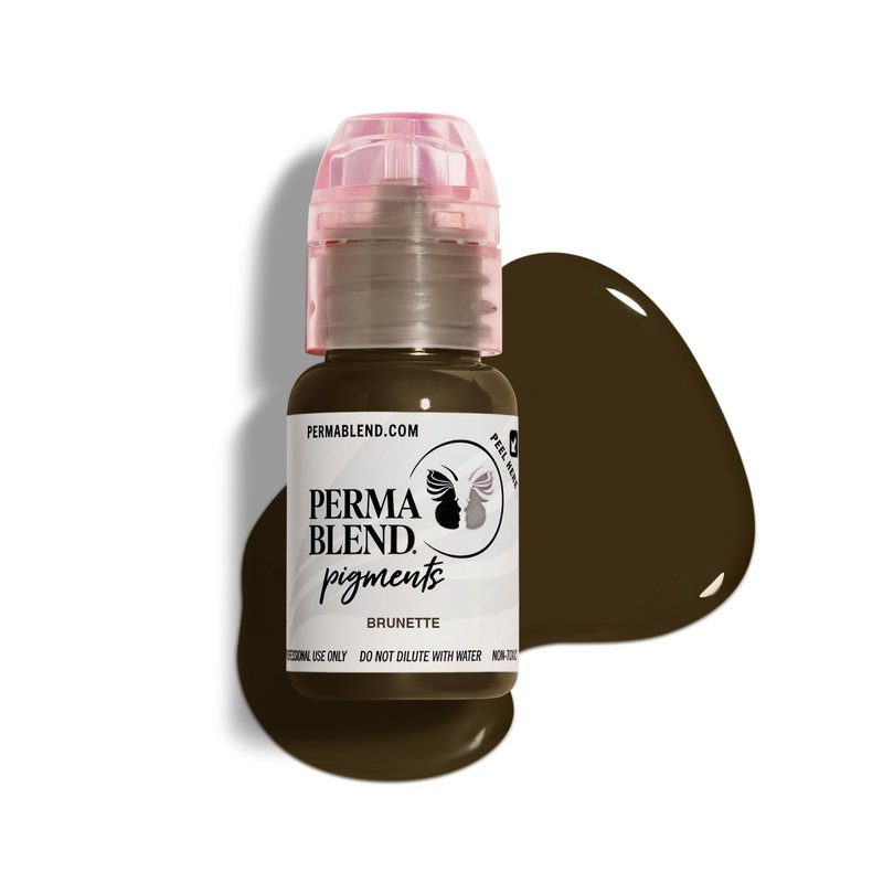 Perma Blend - Brunette Tattoo Ink - Microblading Supplies for Eyebrow Tattoo or Eyeliner Permanent Makeup - Professional Tattoo Ink in Brunette - High Opacity - Vegan (0.5 oz)