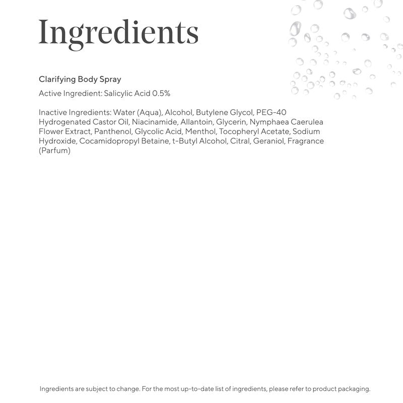 Murad Clarifying Body Spray - Salicylic Acid Treatment for Bacne | Prevent Body Acne Breakouts on Back, Shoulders & Arms
